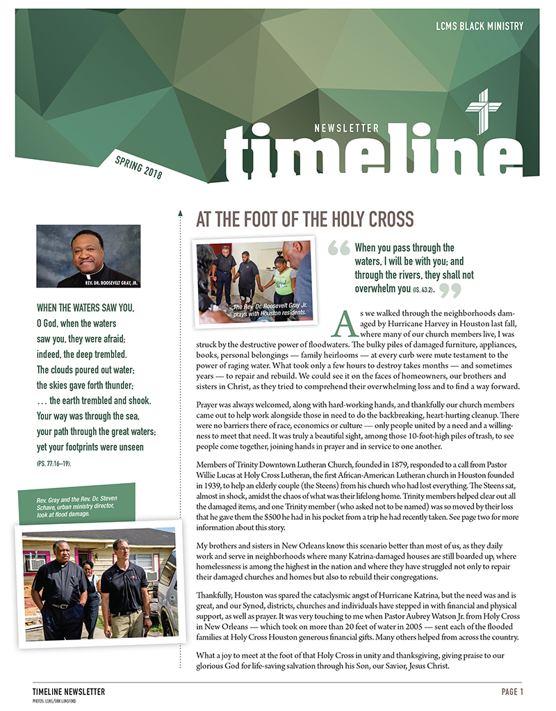 LCMS Black Ministry Spring 2018 TimeLine Newsletter