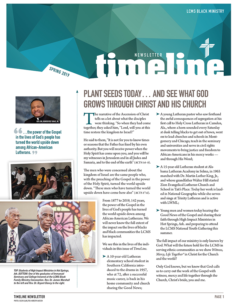 LCMS Black Ministry Spring 2019 TimeLine Newsletter