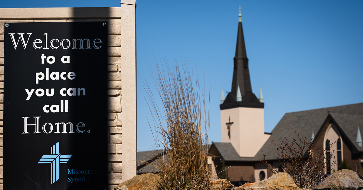 Welcome sign outside of church