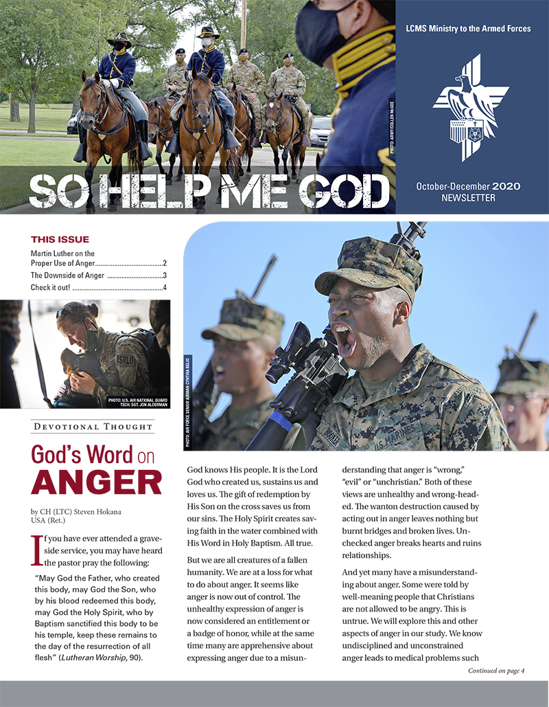 LCMS Ministry to the Armed Forces -- Newsletter -- So Help Me God -- Fourth Quarter 2020