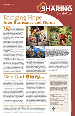 LCMS World Relief and Human Care - Sharing Newsletter - November 2020