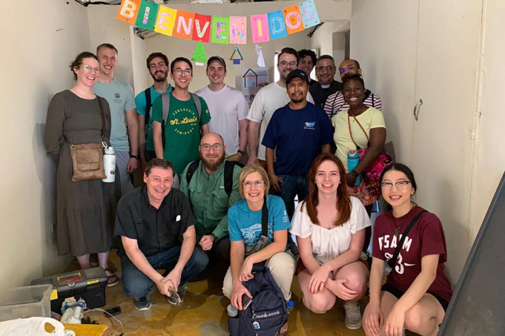 A group of Concordia Seminary, St. Louis students were on a short-term mission education trip in the Dominican Republic in XXX, when they met with LCMS missionaries in the town of Barrio Cienfuego. (Photo courtesy of Erin Mackenzie.)