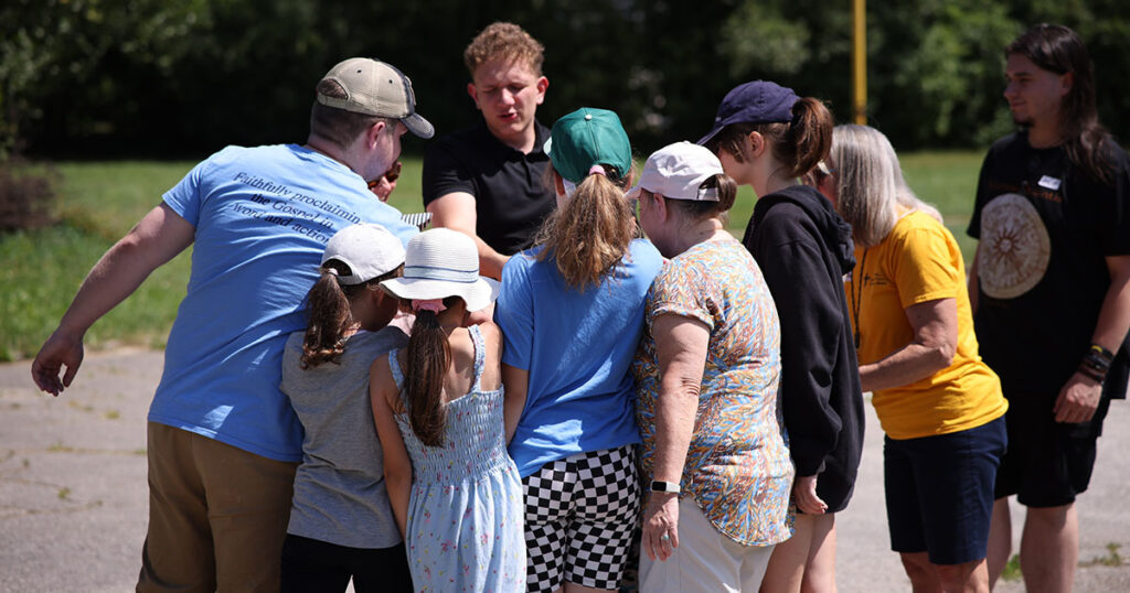 Local Christian young adults work with children during an LCMS International Mission English Bible Camp in the Czech Republic in July 2023. (Photo courtesy of Mark Winterstein.)